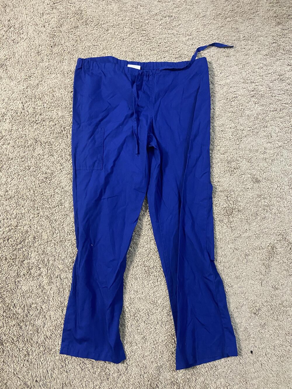 ScrubZone by Landau Pants Small Cobalt Blue Medical Scrub Drawstring